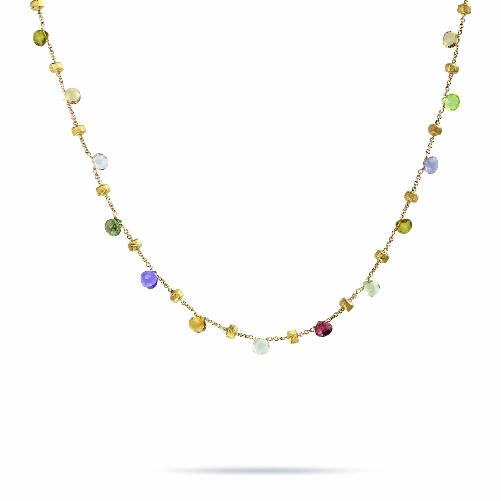MARCO BICEGO カラーストーン ロングネックレス Marco Bicego Paradise 18K Yellow Gold Mixed Stone Necklace