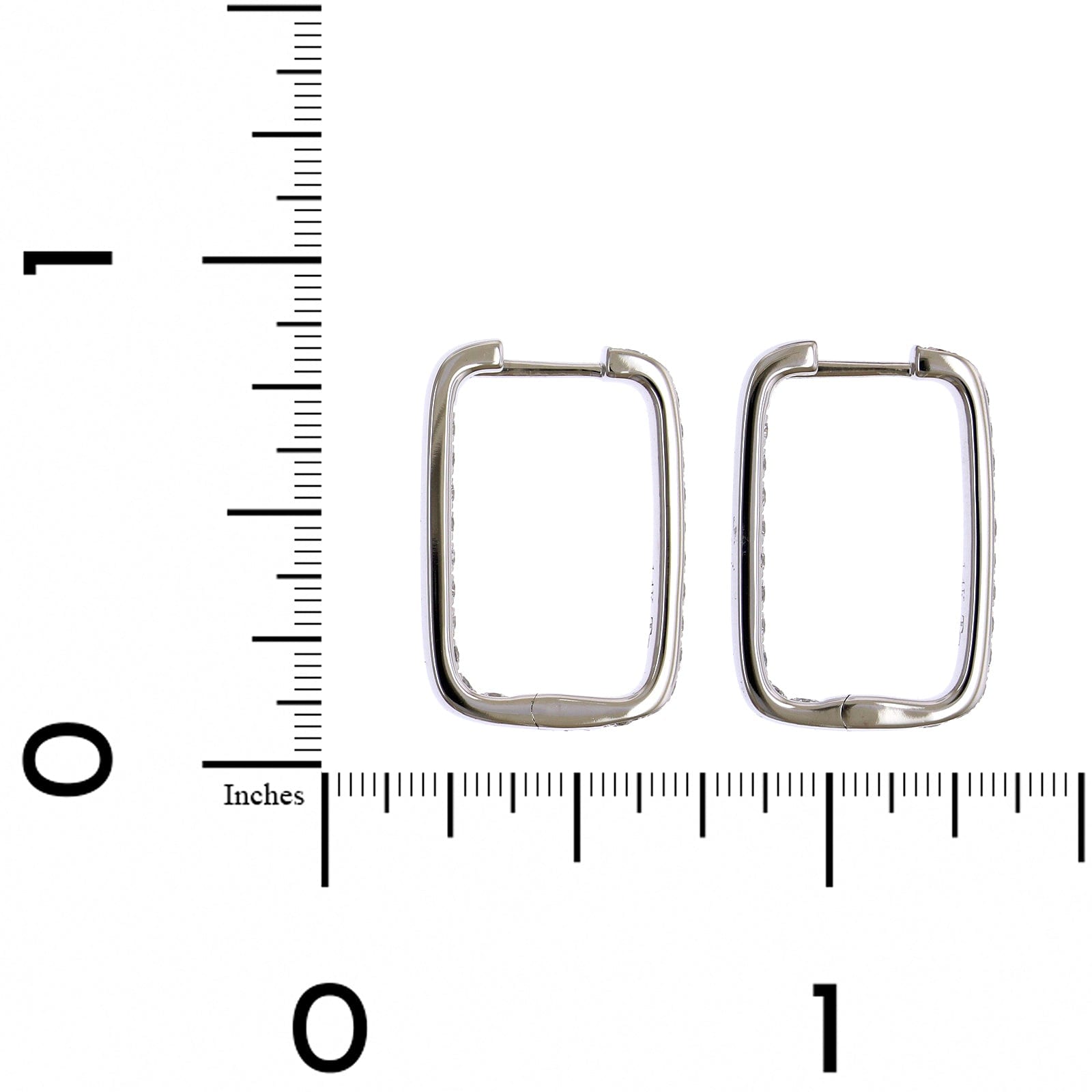 14K White Gold Rectangle Diamond Hoop Earrings – Long's Jewelers