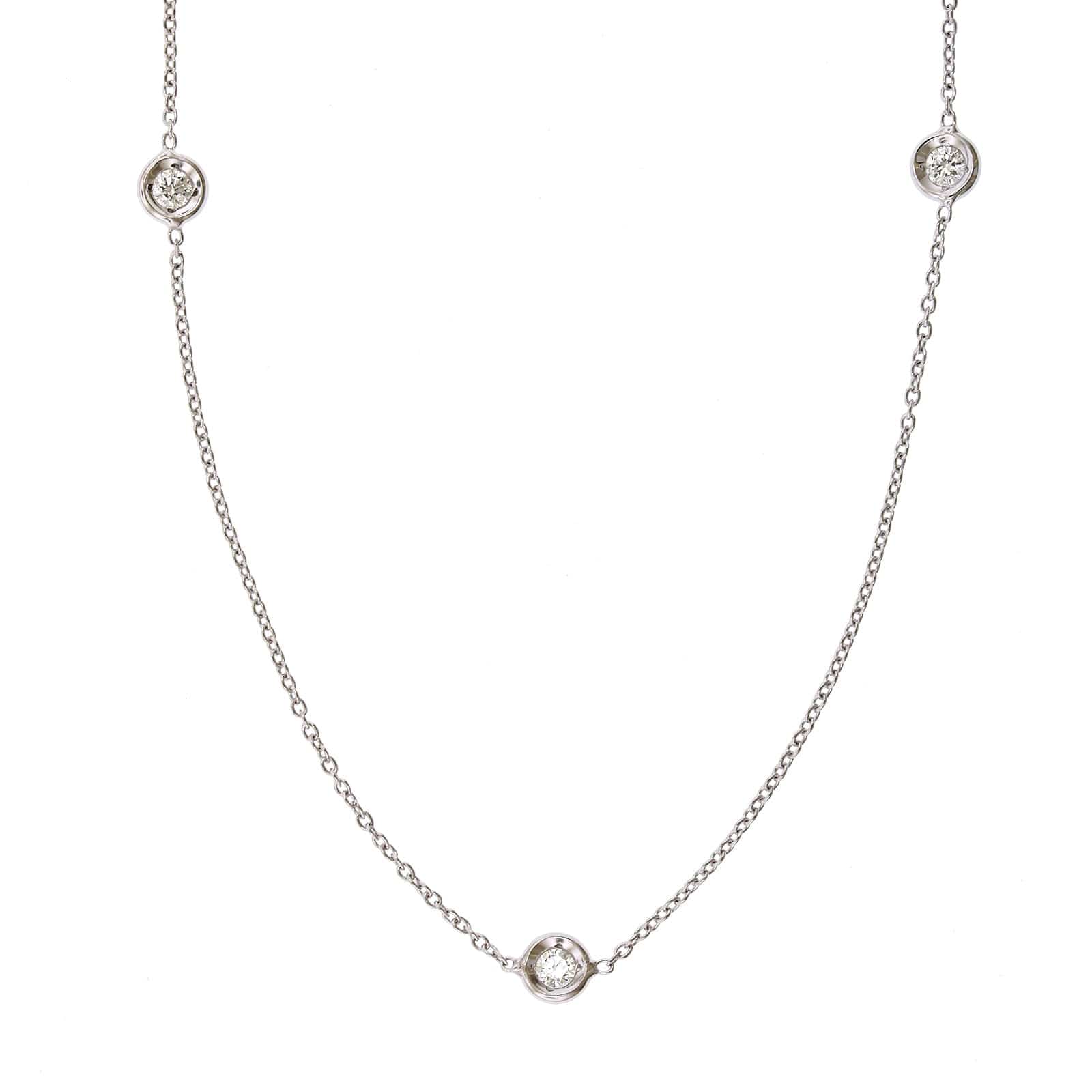 Roberto coin diamond station necklace white gold Clearance