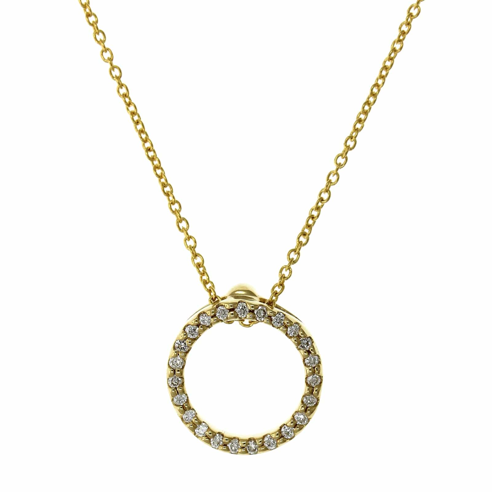 Roberto Coin 18K Yellow Gold Diamond Circle Necklace – Long's Jewelers