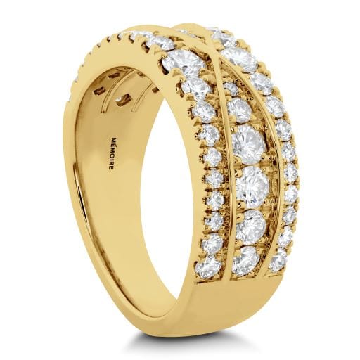 18K Yellow Gold 3 Row Crisscross Diamond Ring – Long's Jewelers