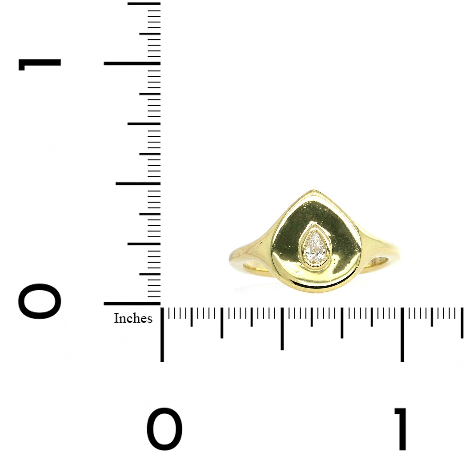 18K Yellow Gold Pear Shape Diamond Pinky Ring – Long's Jewelers