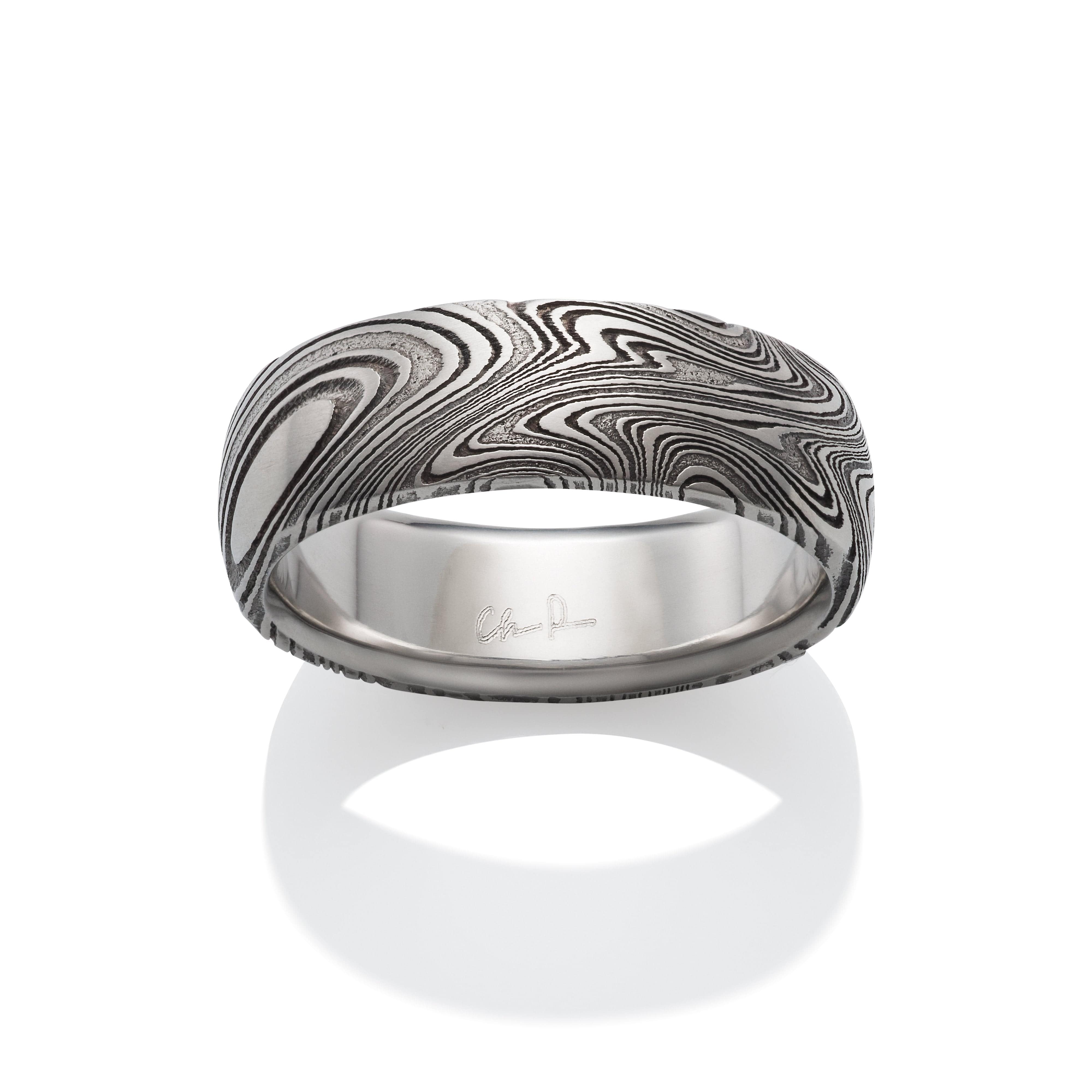 Damascus Steel Kona Black Oxide Wedding Band – Long's Jewelers