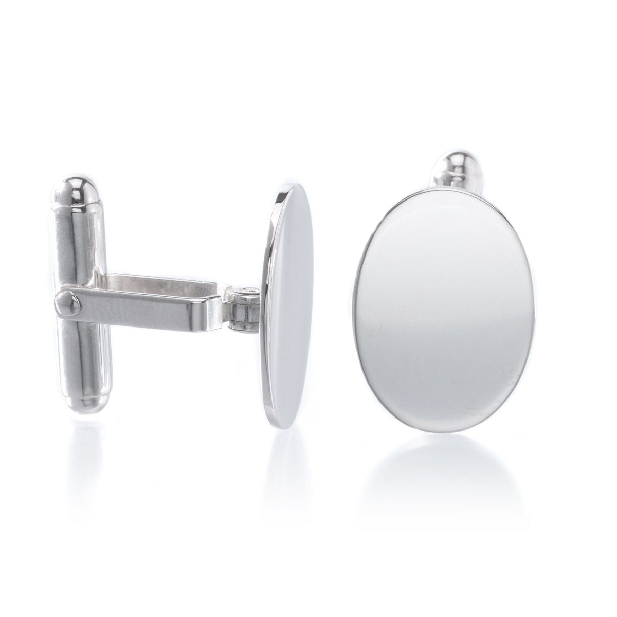 Sterling Silver Oval Polished Cufflinks