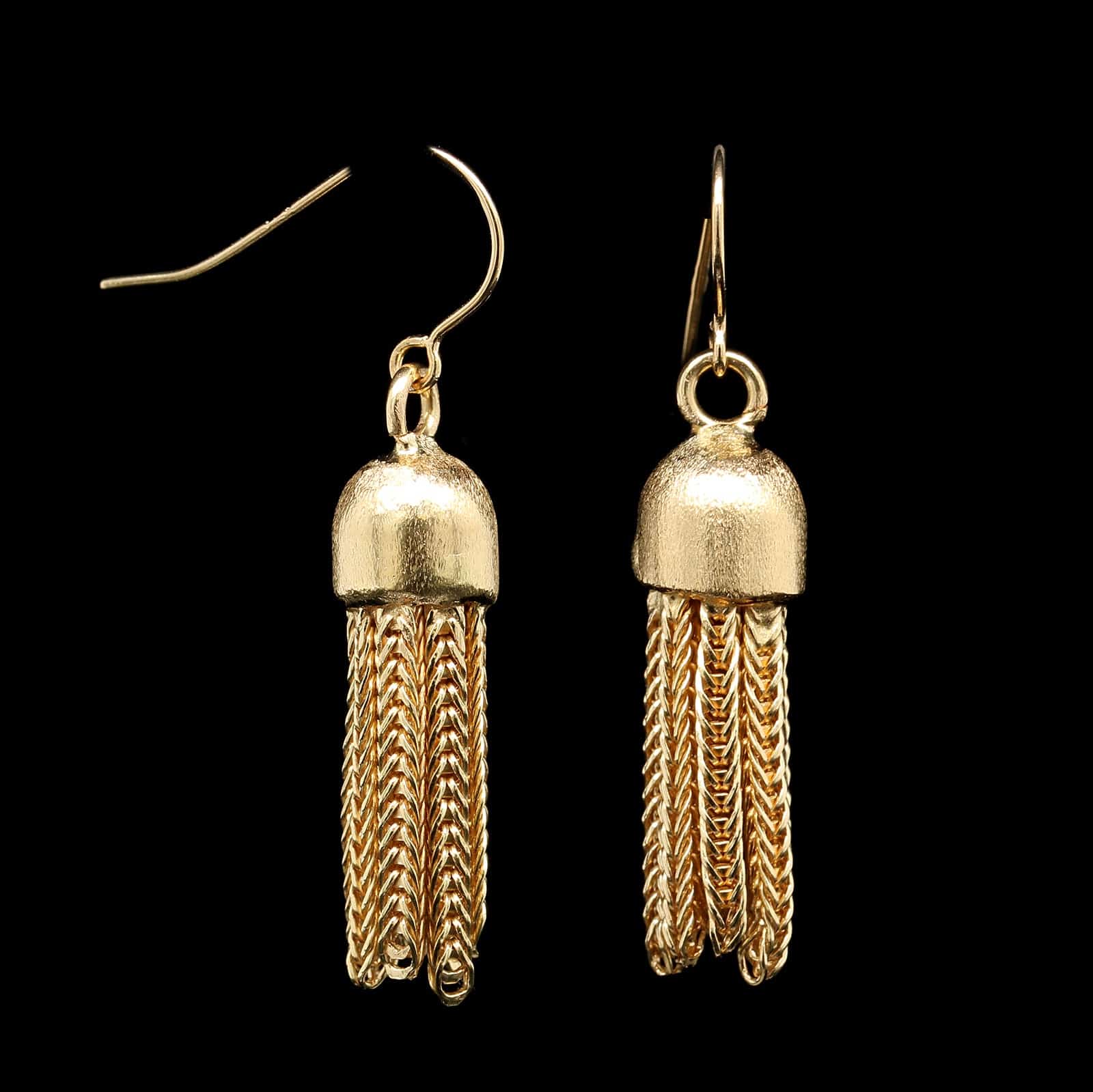 14K Yellow Gold Estate Tassel Earrings Long s Jewelers
