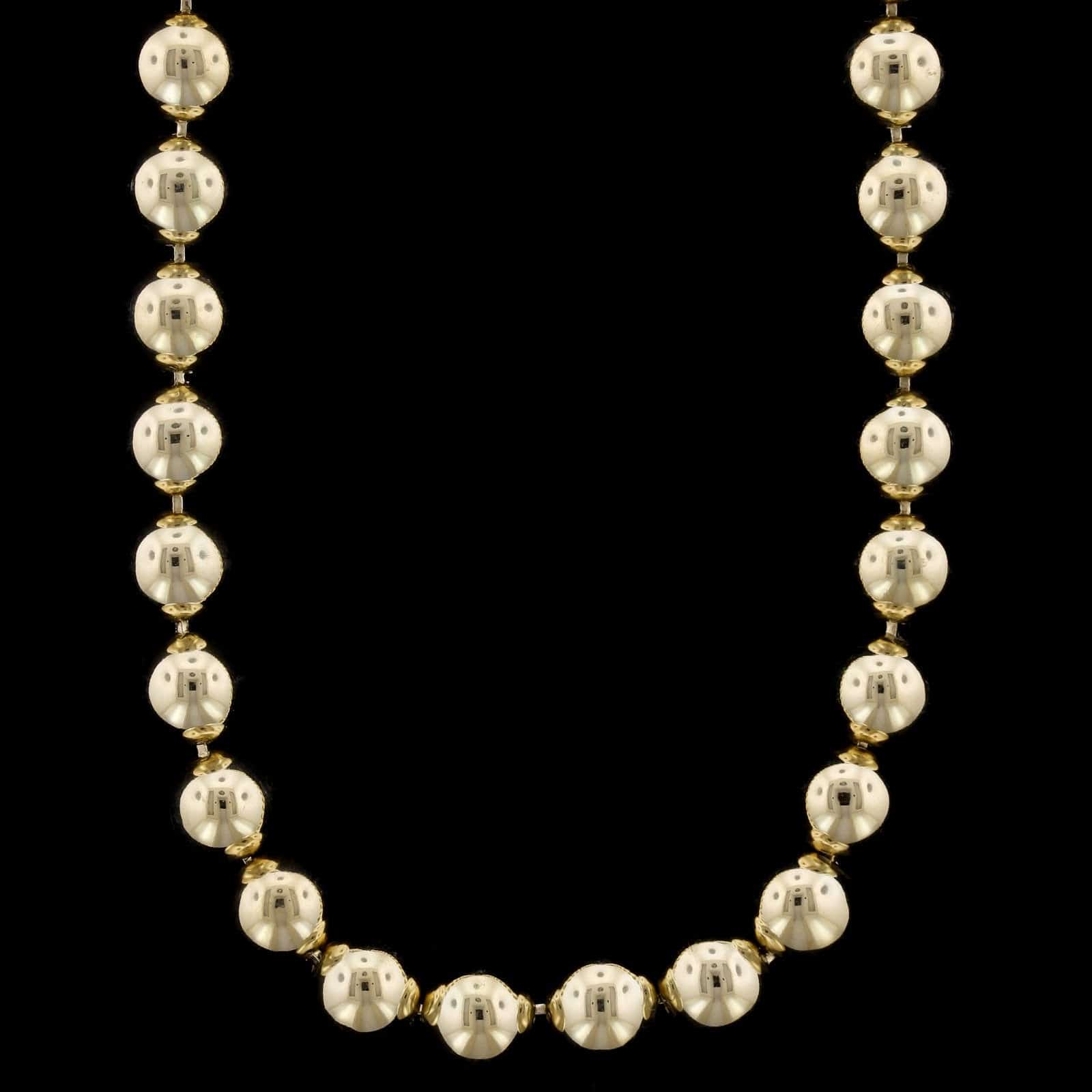 Ball Chain Necklace  18K Yellow Gold - A