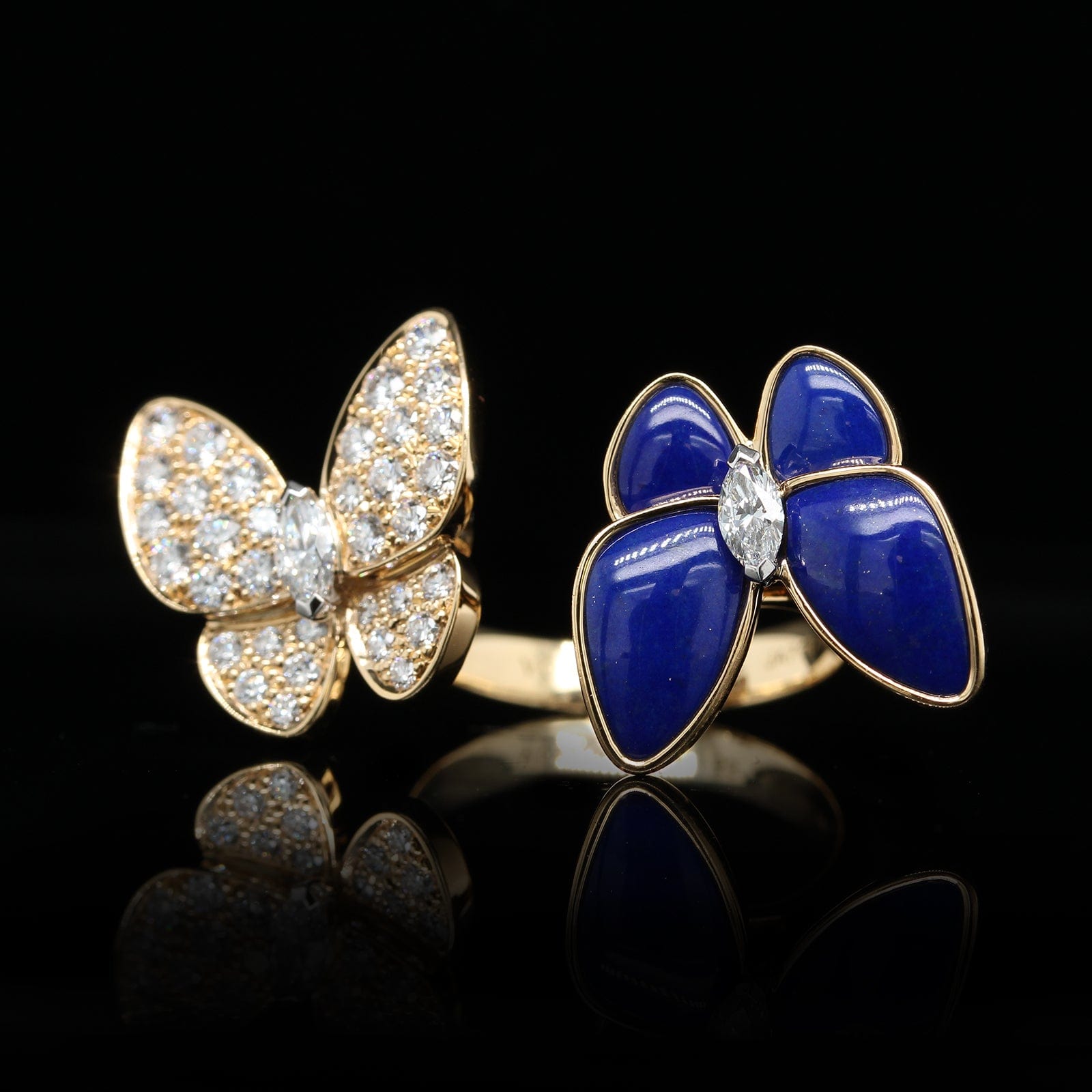 VAN CLEEF & ARPELS, A pair of yellow gold and diamond earrings