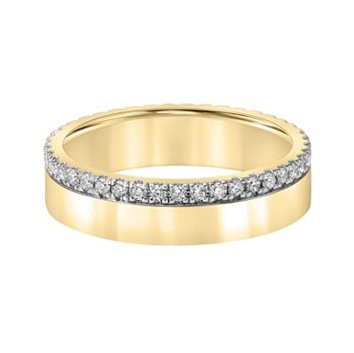 14K Yellow Gold Diamond Edge Wedding Band – Long's Jewelers