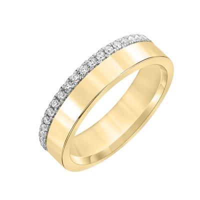 14K Yellow Gold Diamond Edge Wedding Band – Long's Jewelers