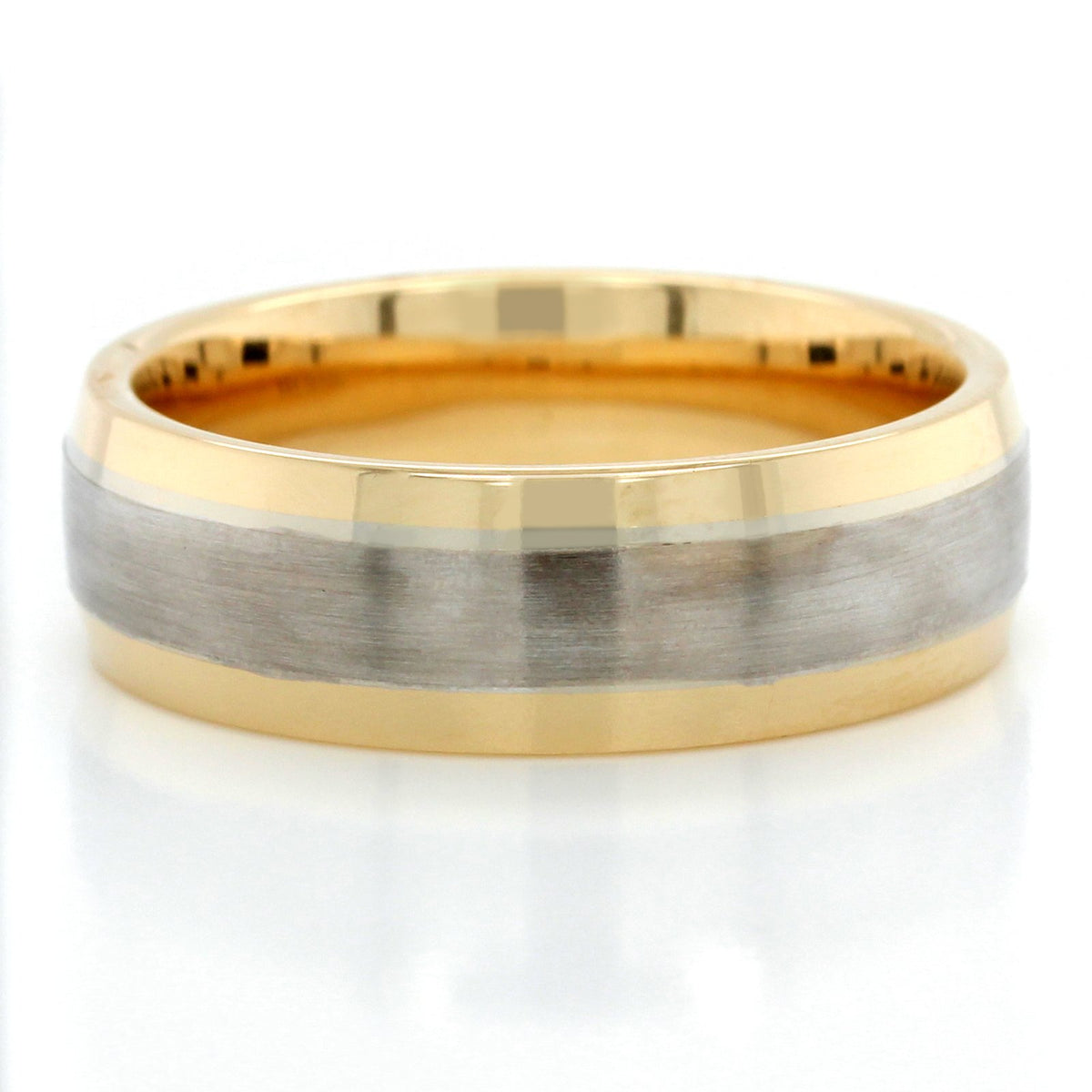 14K Two-Tone Domed Comfort Fit Band