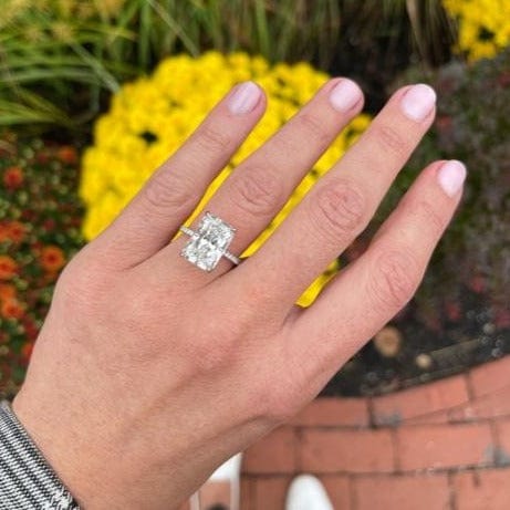 Platinum Radiant Cut Diamond Engagement Ring - Main Image