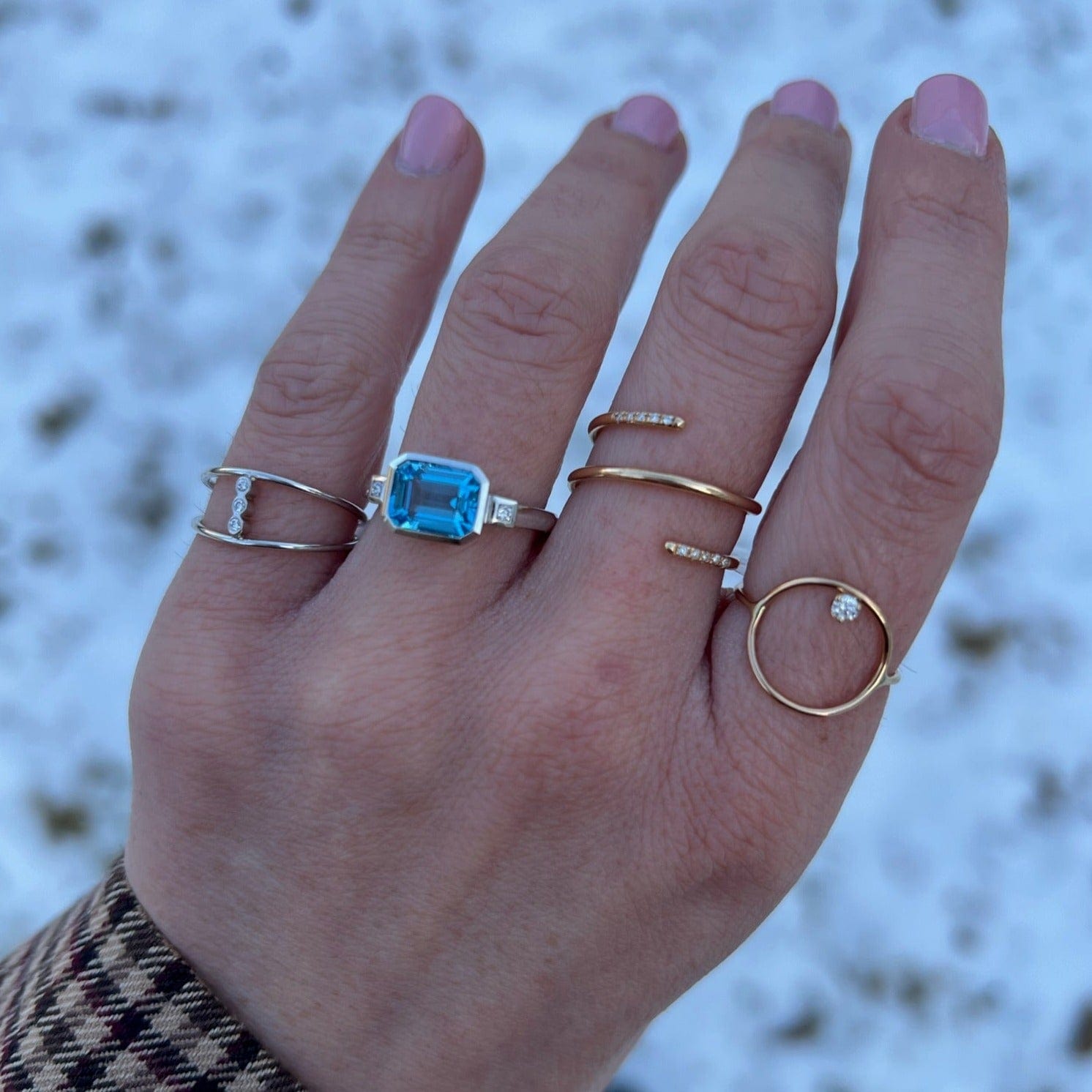 14K White Gold Emerald Cut Blue Topaz Ring – Long's Jewelers