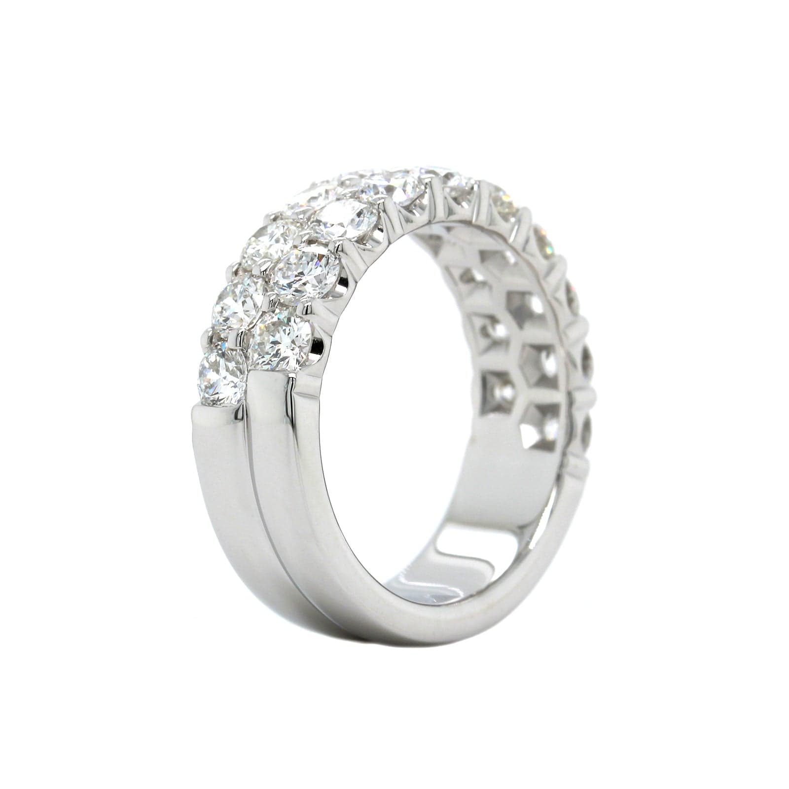 18K White Gold 2 Row Diamond Band – Long's Jewelers
