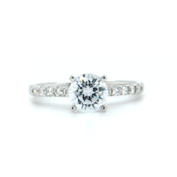 Platinum Four-Prong 10-Stone Engagement Ring Setting