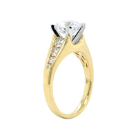 18K Yellow Gold Graduated Channel Set Engagement Ring Setting