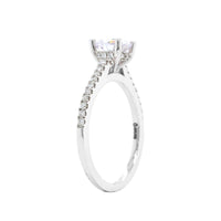 18K White Gold Pave Diamond Engagement Ring Setting