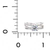 18K White Gold Crossover Diamond Engagement Ring Setting