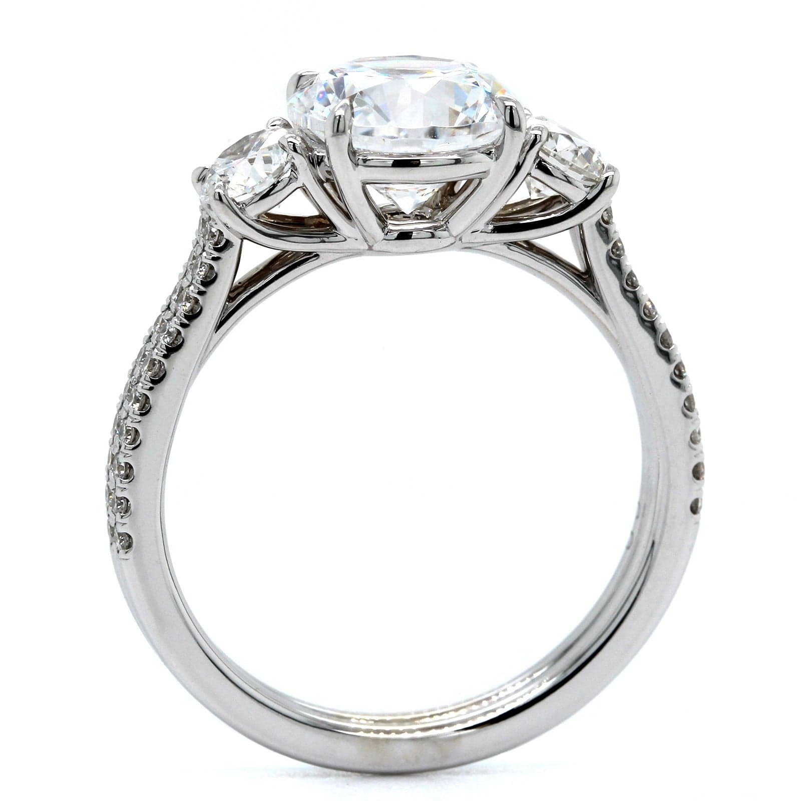 18K White Gold Stone Diamond Engagement Ring Setting