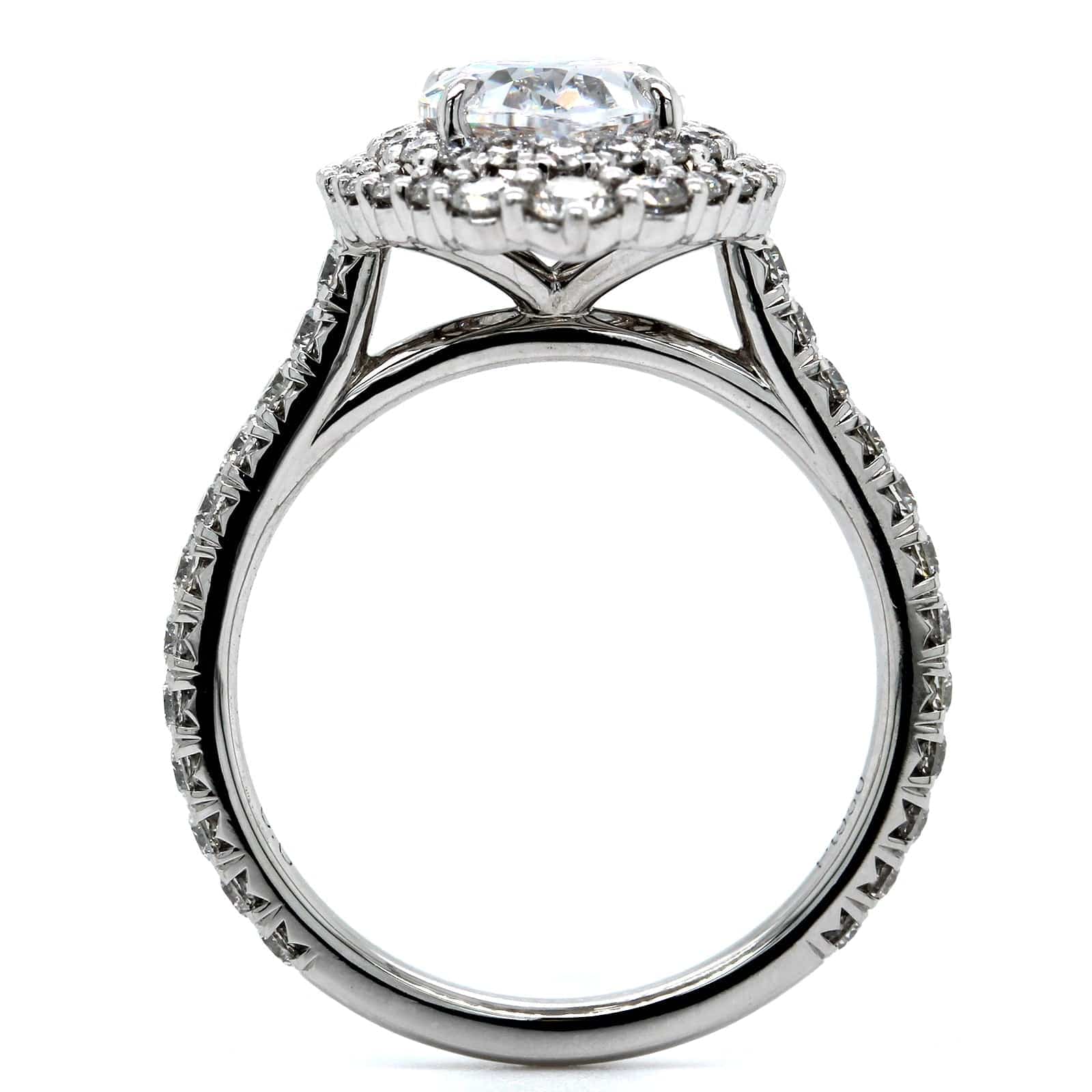 Platinum Double Diamond Halo Engagement Ring Setting Long's Jewelers