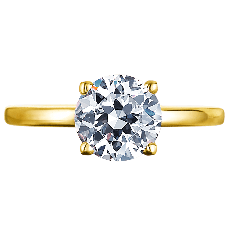 18K Yellow Gold Prong Solitaire Engagement Ring Setting