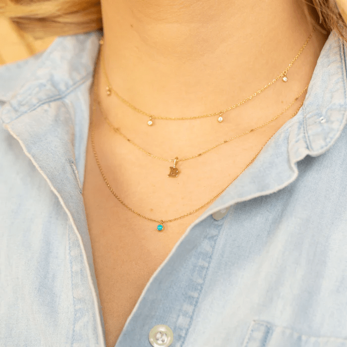 Zoe Chicco 14K Yellow Gold Bezel Set Turquoise Pendant Necklace