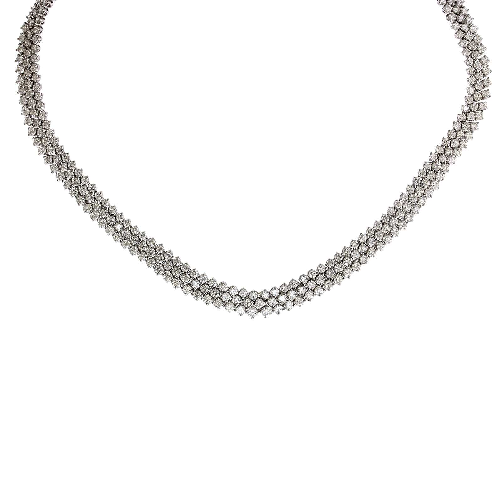 Diamond necklace 18k white gold Outlet