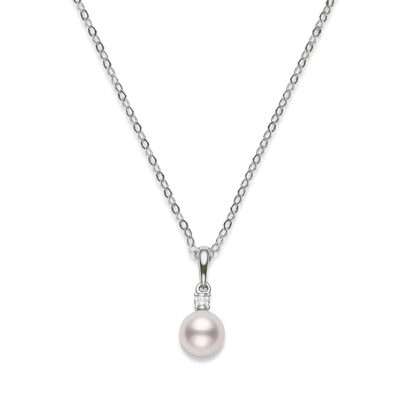 Mikimoto 18K White Gold Akoya Cultured Pearl & Diamond  display picture 1