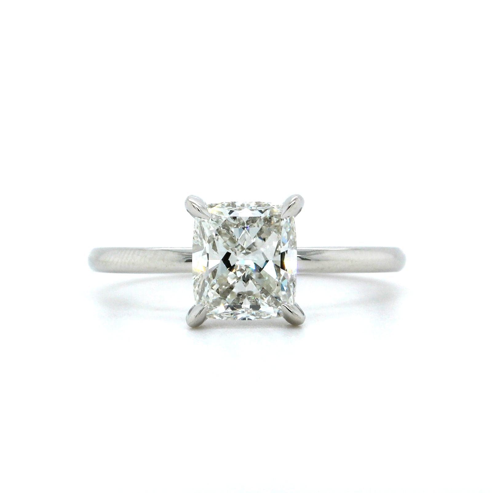 Platinum Cushion Cut Diamond Solitaire Engagement Ring, Platinum, Long's Jewelers