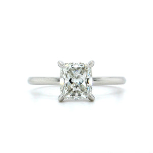 Platinum Cushion Cut Diamond Solitaire Engagement Ring, Platinum, Long's Jewelers