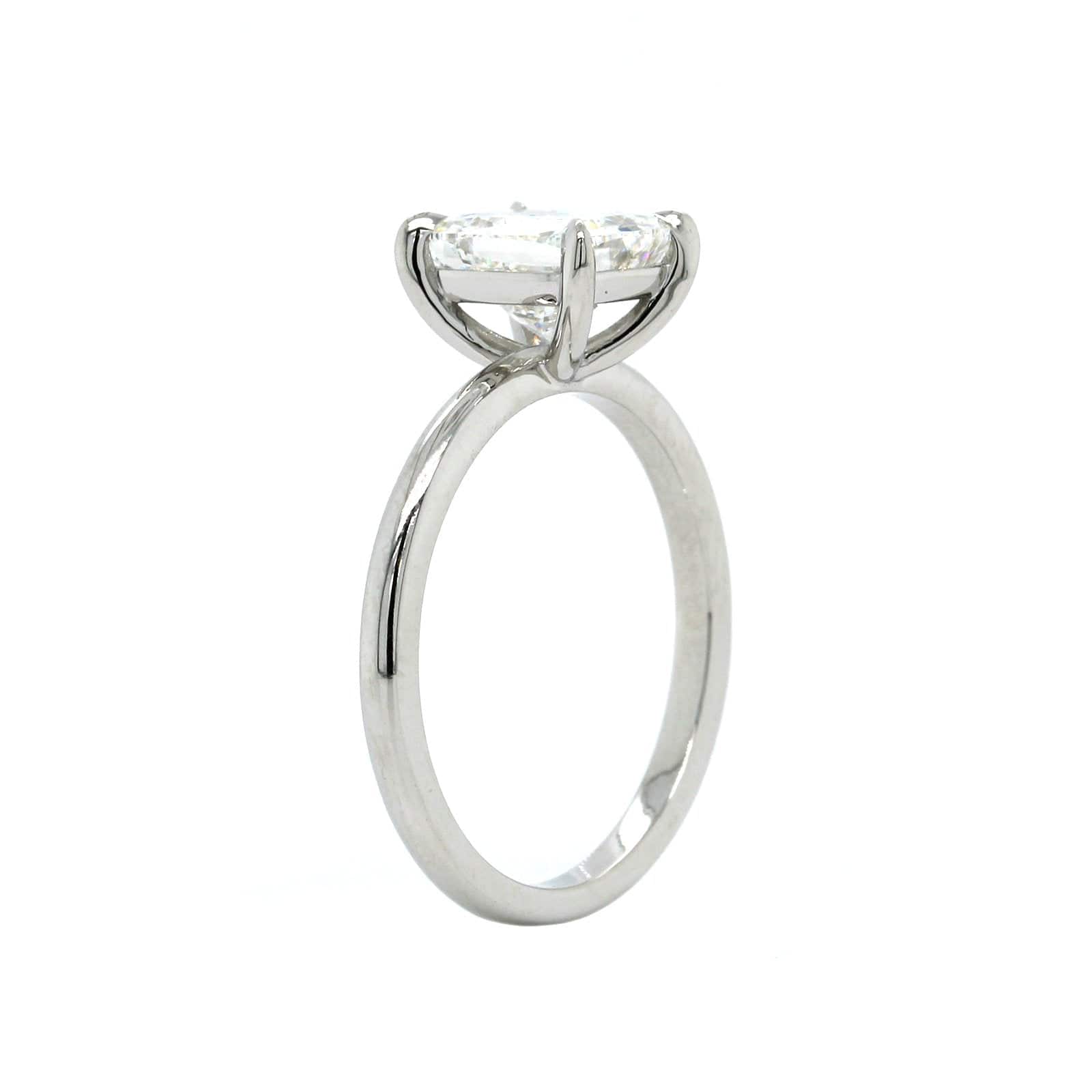 Platinum Cushion Cut Diamond Solitaire Engagement Ring