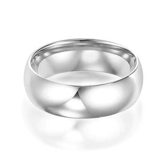 14K White Gold Low Dome Band 6mm