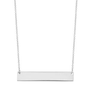 Sterling Silver Engravable Bar Necklace – Long's Jewelers