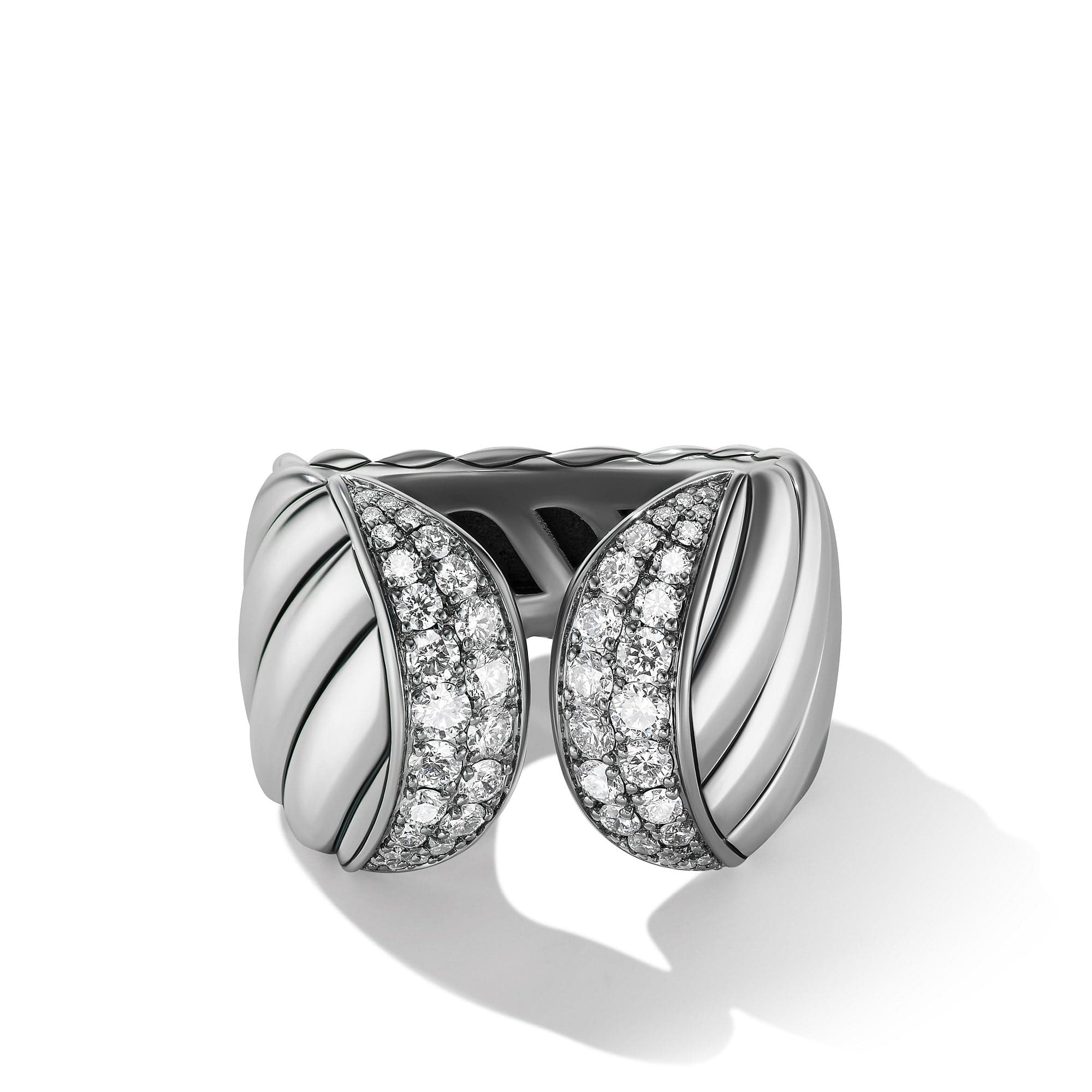 【DISCERNMENT】made by DISCERNMENT SV - 003 (ring) Sculpted Cable Ring with Pavé Diamonds – Long's Jewelers
