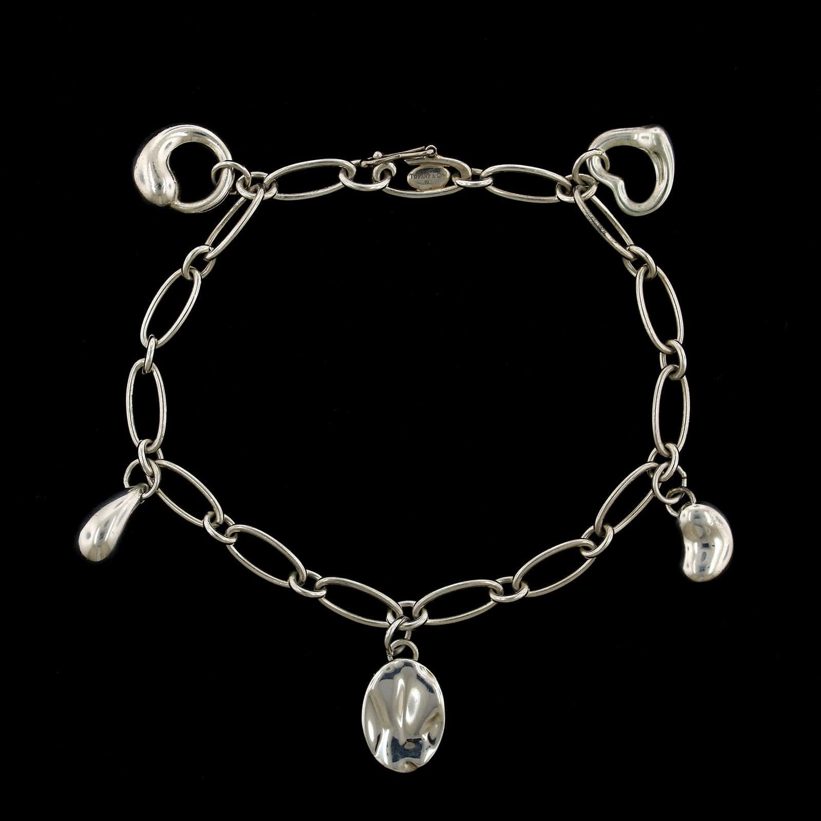Tiffany & Co. Heart Tag & Shopping Bag Charm Bracelet - Sterling