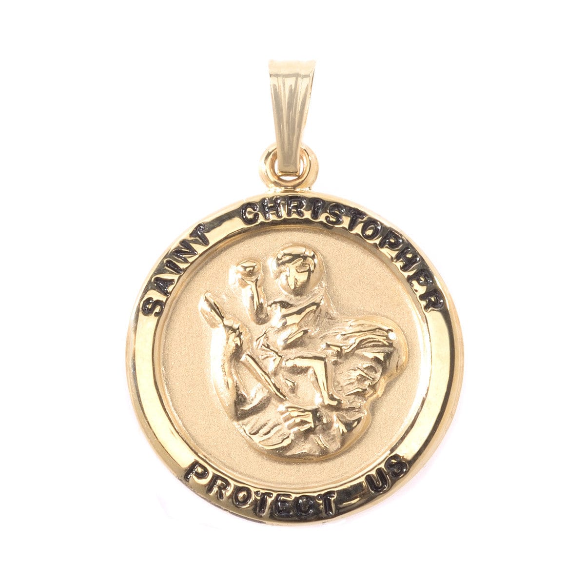 14K Yellow Gold Round Christopher Pendant – Long's Jewelers