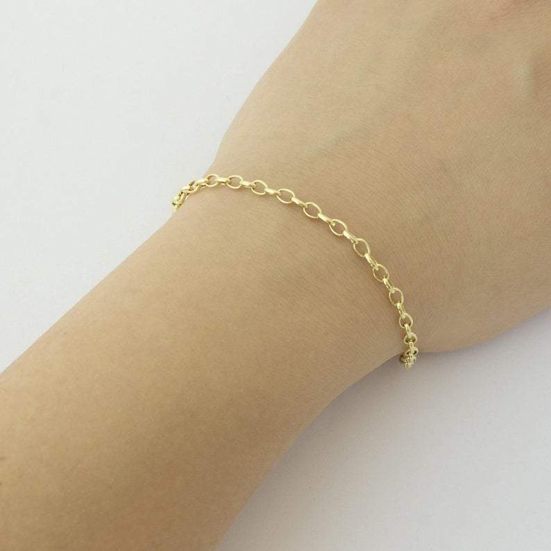 14k gold rolo bracelet discount