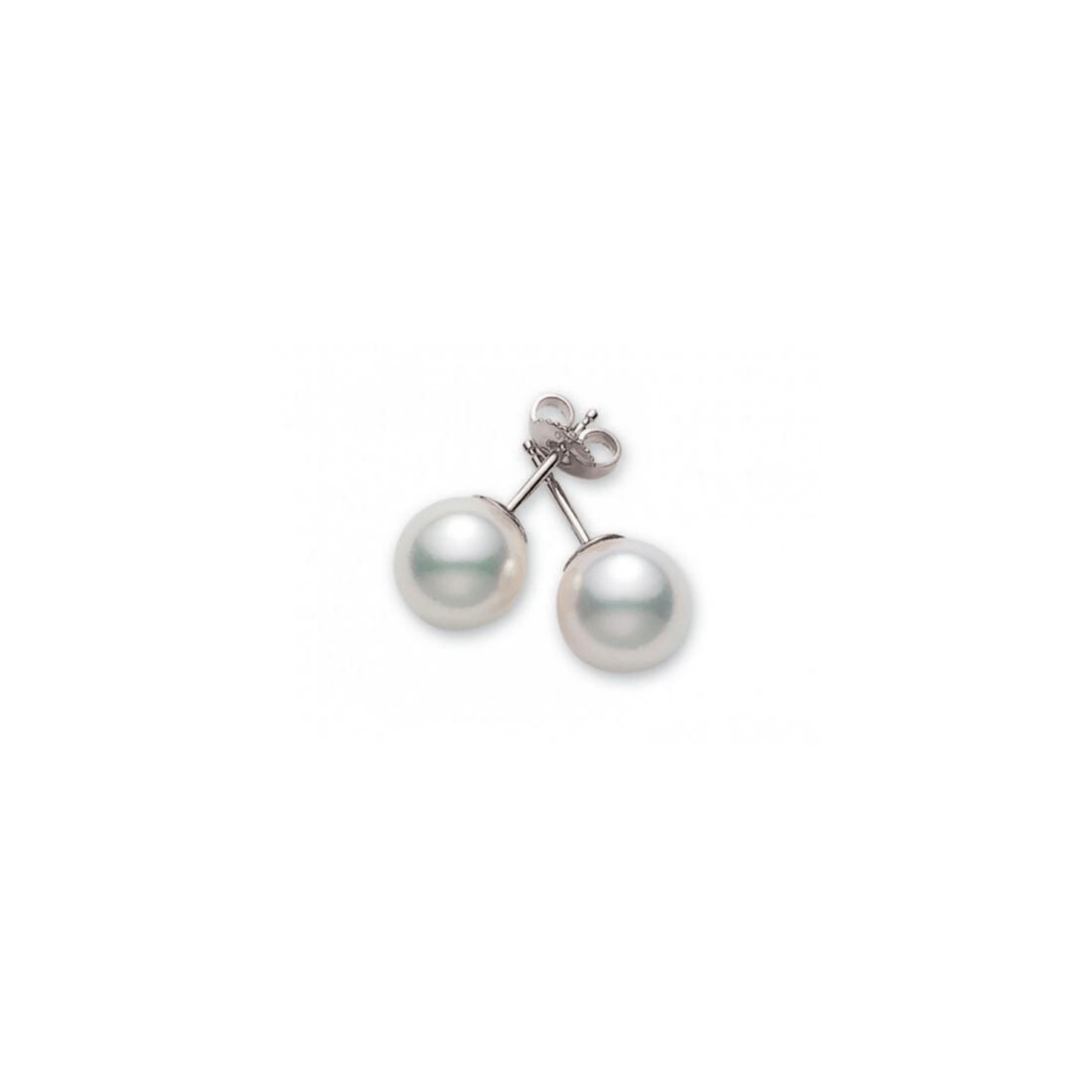 Mikimoto 18K White Gold Pearl Stud Earrings Long s Jewelers