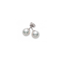 Mikimoto 18K White Gold Pearl Stud Earrings