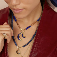 Sorellina 18K Yellow Gold Diamond and Kyanite Bead Necklace