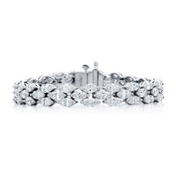 Platinum Marquise Diamond Floral Bracelet