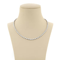 Platinum Oval Diamond Bezel Set Necklace