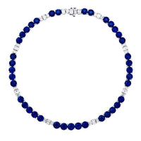 Platinum Round Sapphire and Vintage Cushion-Cut Diamond Necklace