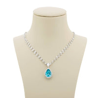 Platinum Pear-Shaped Paraiba Certified Pendant