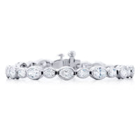 Platinum Oval Diamond East-West Bezel Set Bracelet