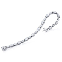 Platinum Oval Diamond East-West Bezel Set Bracelet
