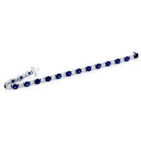 Platinum Cushion-Cut Sapphire and Diamond Bracelet