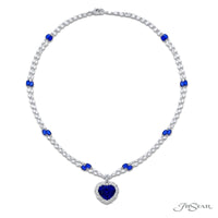 Platinum Heart-Shaped Royal Blue Sri Lankan Sapphire Certified Pendant