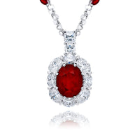 Platinum Oval Ruby Certified Pendant