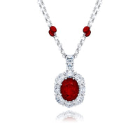Platinum Oval Ruby Certified Pendant