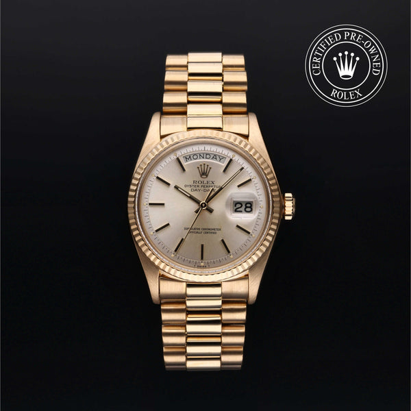 Rolex Certified Pre-Owned Day-Date in President, 36 mm, 18k yellow gold watch